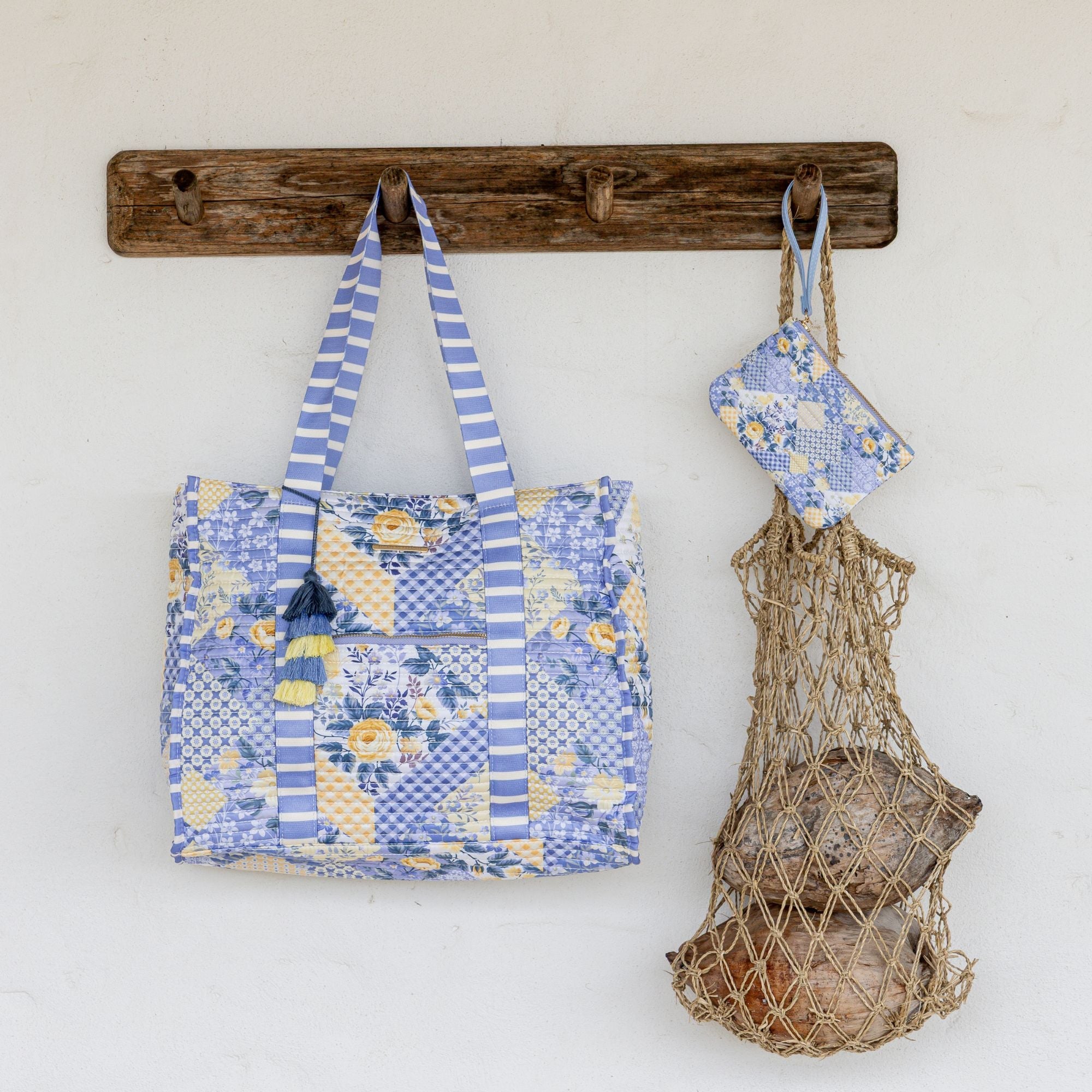 Striped Beach Bag-Lovely Lavender