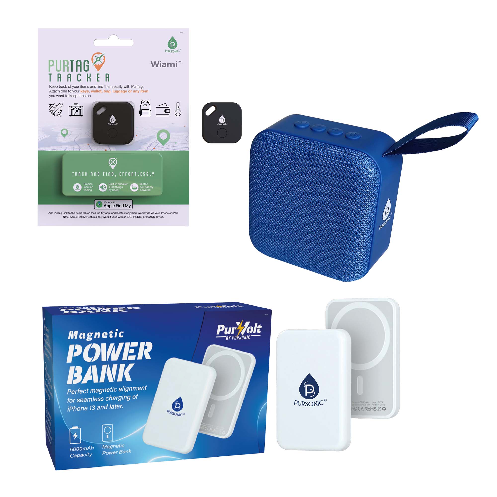✈️🔋🎵 Pursonic Travel Essentials Bundle: Stay Connected, Secure, and Entertained on the Go! 🚦🧳