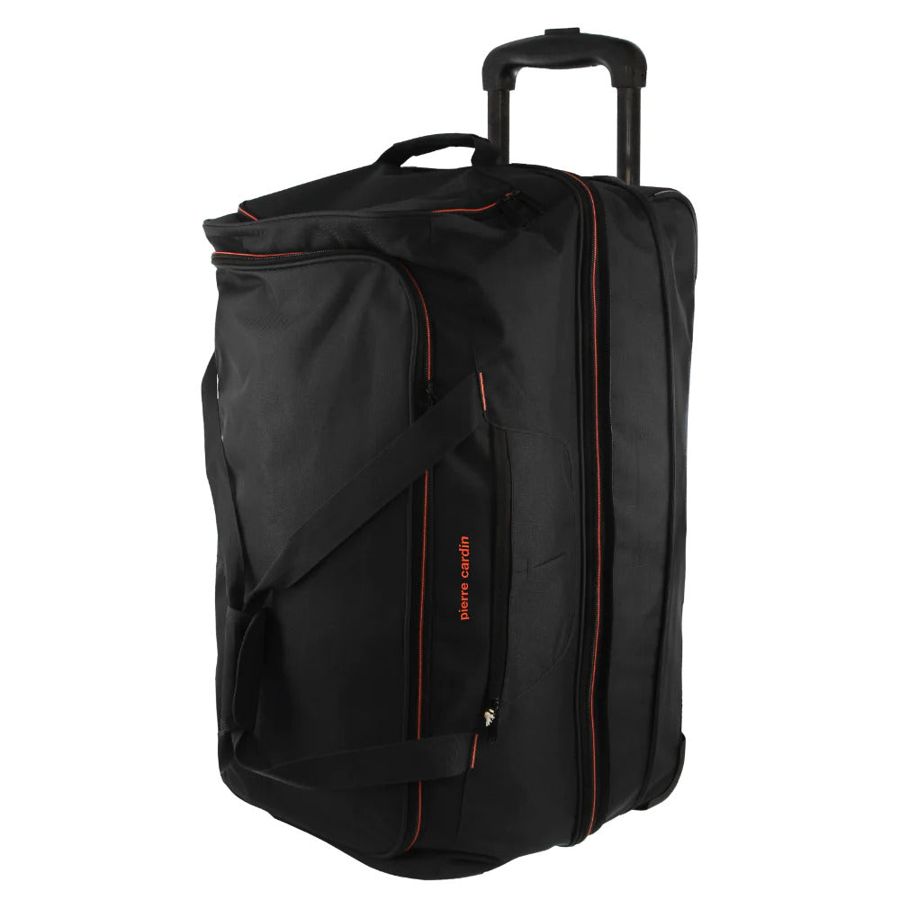 NNEDSZ Pierre Cardin Trolley Bag Large Soft Travel Luggage Wheeled Duffle 82cm - Black
