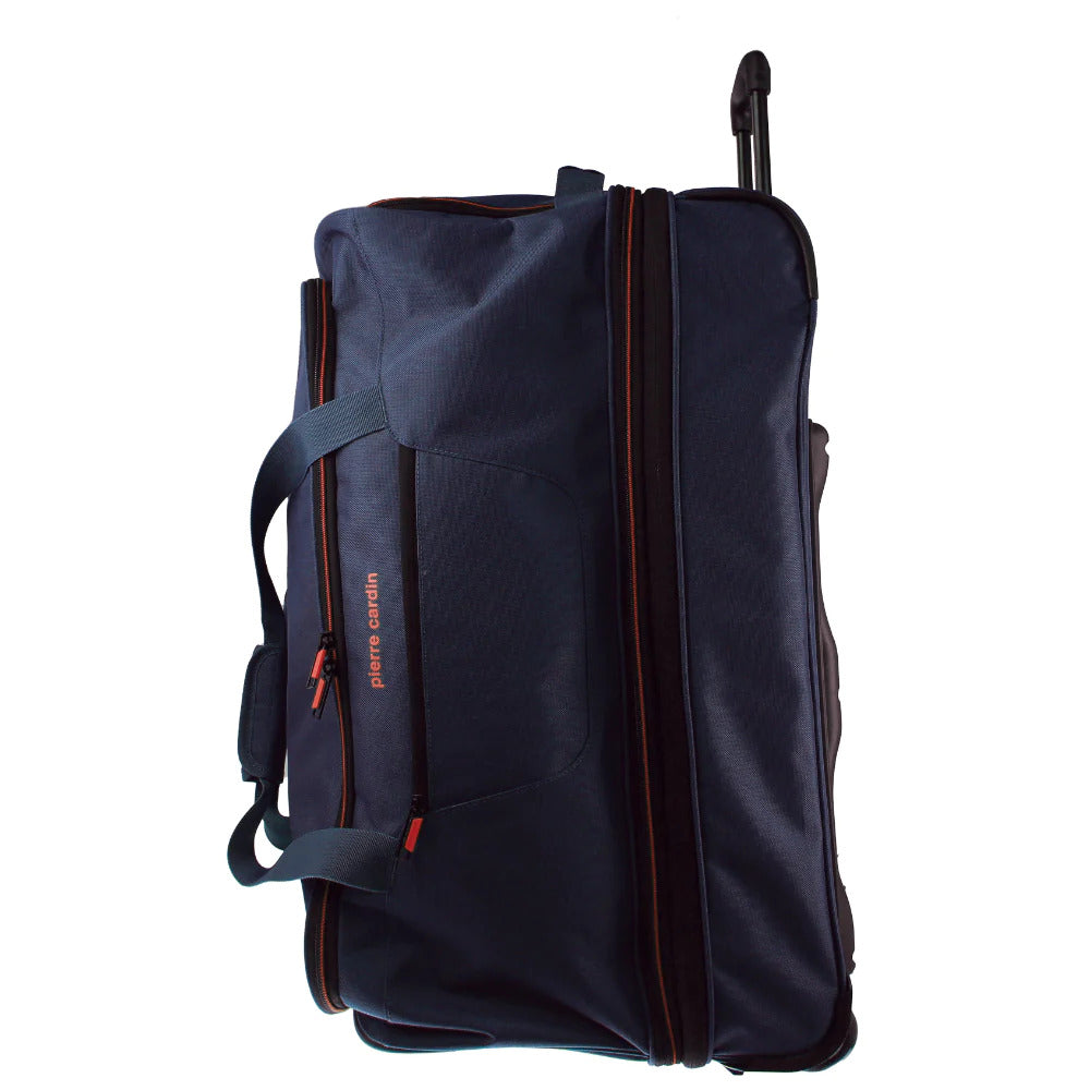 NNEDSZ Pierre Cardin Trolley Bag Large Soft Travel Luggage Wheeled Duffle 82 Cm - Navy
